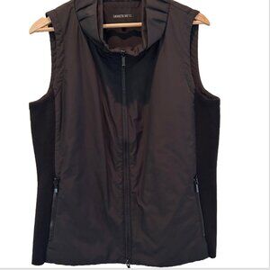 Lafayette 148 Womens Vest SZL Black Zip Sleeveless Athleisure Outdoor Active Lux